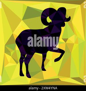 Mountain goat markhor polygon triangle abstract logo design Stock Vector