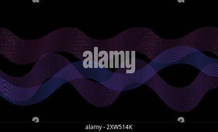 Abstract waves in white and purple hues Stock Vector