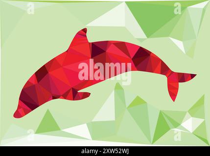 polygon triangle dolphin vector illustration artwork design Stock Vector