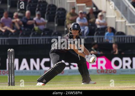 Manchester, England, 10 August 2021. Emma Lamb batting for Manchester Originals against London Spirit in The Hundred at Old Trafford. Credit: Colin Edwards. Stock Photo