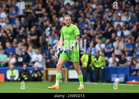 Liverpool, UK. 17th Aug, 2024. Jordan Pickford of Everton during the Premier League match Everton vs Brighton and Hove Albion at Goodison Park, Liverpool, United Kingdom, 17th August 2024 (Photo by Cody Froggatt/News Images) in Liverpool, United Kingdom on 8/17/2024. (Photo by Cody Froggatt/News Images/Sipa USA) Credit: Sipa USA/Alamy Live News Stock Photo