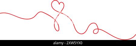 Red line forming a heart shape Stock Vector