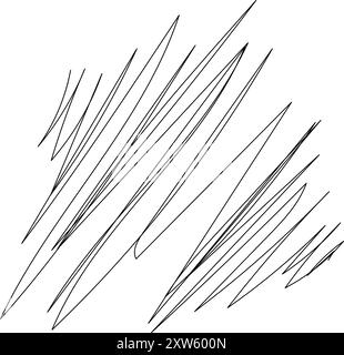 Abstract overlapping black and white lines in chaotic design.  Stock Vector