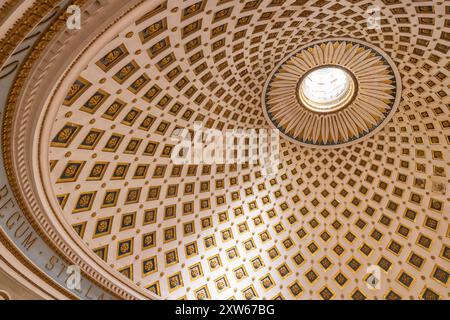 23 Mar 2023. Malta, Mosta. The Sanctuary Basilica of the Assumption of Our Lady, or Rotunda of Mosta, 17th century Catholic church. Interior. View of Stock Photo