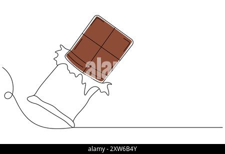 Continuous one-line drawing 4th of July Happy Independence Day single line draw vector graphic illustration Stock Vector