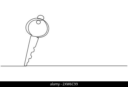 Set of Key one line colored continuous drawing. Home key continuous one ...