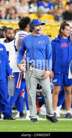 Pittsburgh, Pennsylvania, USA. 17th Aug, 2024. August 17, 2024: Head Coach Sean McDermott during the Pittsburgh Steelers vs Buffalo Bills at Acrisure Stadium in Pittsburgh PA. Brook Ward/AMG (Credit Image: © AMG/AMG via ZUMA Press Wire) EDITORIAL USAGE ONLY! Not for Commercial USAGE! Stock Photo