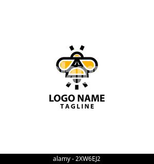 glow firefly logo design vector Stock Vector
