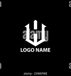 initial HW modern logo design vector Stock Vector