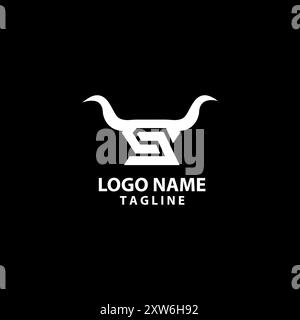 initial letter SA with horns logo design vector Stock Vector