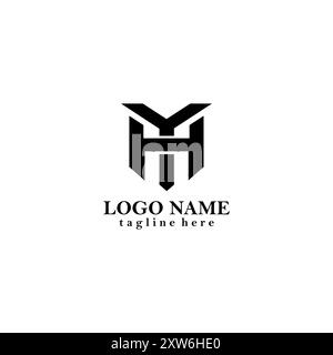 initial YH trendy logo design vector Stock Vector