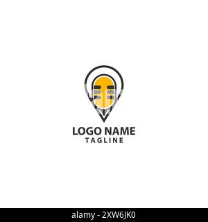 podcast location logo design vector Stock Vector
