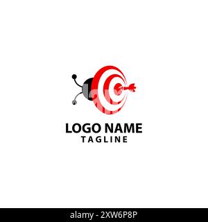 target bug logo design vector Stock Vector
