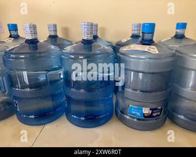 Gallon plastic water bottle isolated on white Stock Photo
