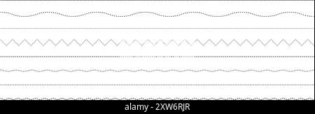 Various dotted and dashed lines for graphic design. Stock Vector