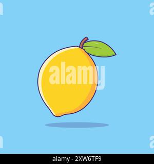 Lemon Illustration Icon Fruit Object clipart lemon cartoon concept Isolated artwork Stock Vector