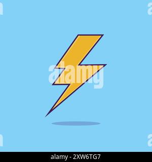 Lighting thunder sign cartoon bold illustration thunderstorm isolated artwork Stock Vector