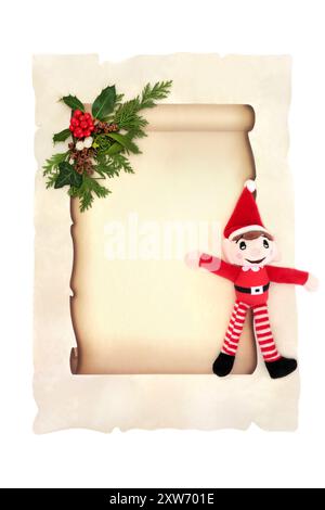 Christmas letter to santa paper scroll on parchment and white ...