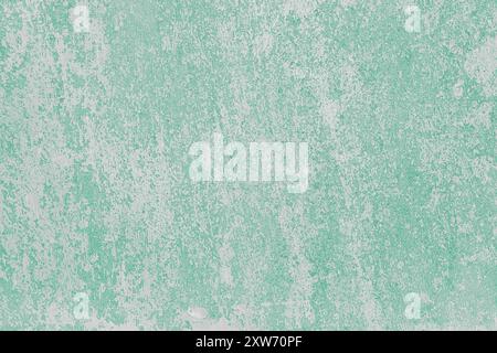 White and turquoise colored messy stucco, plaster texture background close up. Decorative weathered painted wall, aged  stained concrete surface. Wall Stock Photo
