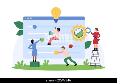 Software development concept with fix and support symbols isometric ...