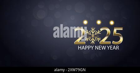Celebrating 2025 Wishing You a Year of Happiness Stock Vector