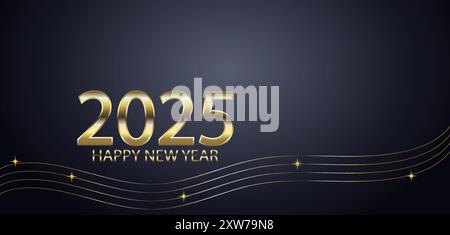 Celebrating 2025 Wishing You a Year of Happiness Stock Vector