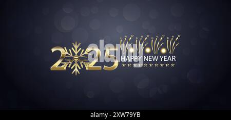 Celebrating 2025 Wishing You a Year of Happiness Stock Vector