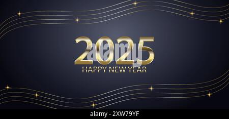 Celebrating 2025 Wishing You a Year of Happiness Stock Vector