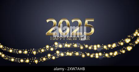 Celebrating 2025 Wishing You a Year of Happiness Stock Vector