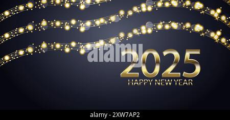 Celebrating 2025 Wishing You a Year of Happiness Stock Vector