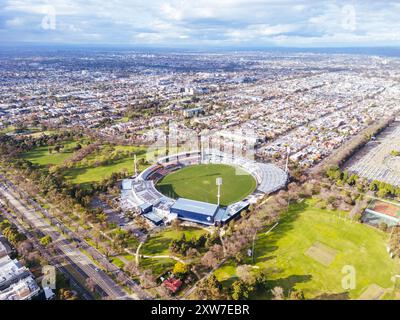 Aerial View of Ikon Stadium in Australia Stock Photo