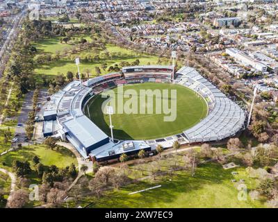 Aerial View of Ikon Stadium in Australia Stock Photo