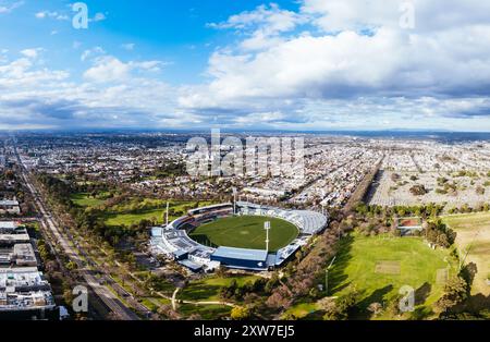 Aerial View of Ikon Stadium in Australia Stock Photo