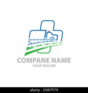 medical transportation logo Design Template Vector icon.EPS 10 Stock Vector