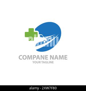 medical transportation logo Design Template Vector icon.EPS 10 Stock Vector