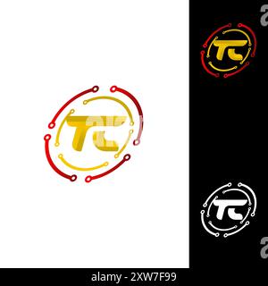 Initial Letter tc Linked Logo for business and company identity.EPS 10 Stock Vector