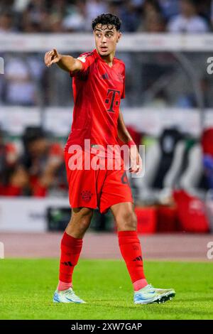 Ulm, Germany. 16th Aug, 2024. Soccer: DFB Cup, SSV Ulm 1846 - Bayern Munich, 1st round, Donaustadion. Munich's Aleksandar Pavlovic gesticulates. Credit: Tom Weller/dpa/Alamy Live News Stock Photo