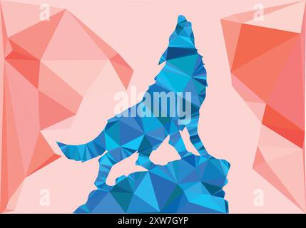 polygonal triangle wild wolf vector illustration abstract background artwork design Stock Vector