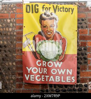 Women's Land Army  Dig for Victory Wartime propaganda Posters Stock Photo