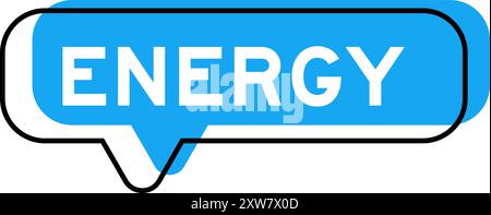 Speech banner and blue shade with word energy on white background Stock Vector