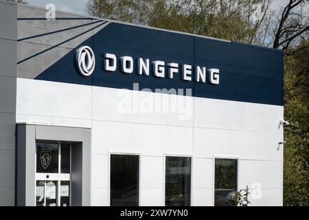 PROSTREDNI SUCHA, CZECHIA - APRIL 5, 2024: Chinese Dongfeng carmaker dealership in Czech Republic Stock Photo