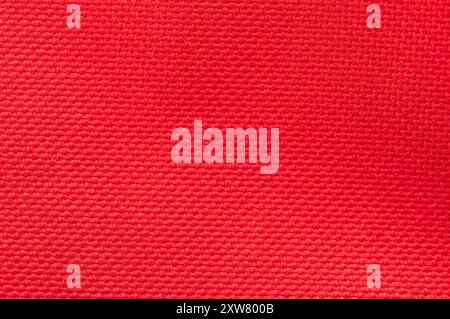 Red fabric cloth material texture flat view macro close up Stock Photo