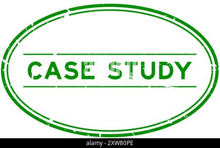 Grunge green case study word oval rubber seal stamp on white background Stock Vector