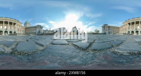 360 degree panoramic view of Buda Castle in Budapest, Hungary - Historic 360 Panorama.