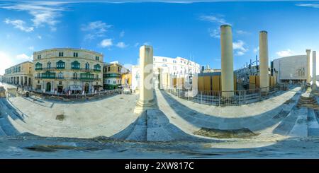 360 degree panoramic view of Piazza Teatru Rjal on Republic Street, Valletta, Malta - 360° Panorama