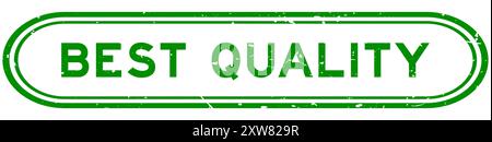Grunge green best quality word rubber seal stamp on white background Stock Vector