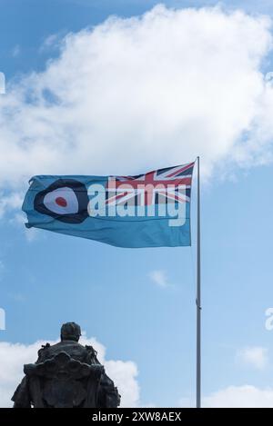 RAF flag/ ensign flying at the Eastbourne, Airbourne Airshow 2024 Stock Photo