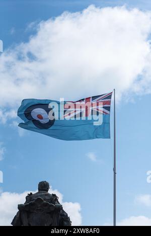 RAF flag/ ensign flying at the Eastbourne, Airbourne Airshow 2024 Stock Photo