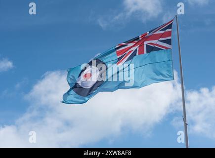 RAF flag/ ensign flying at the Eastbourne, Airbourne Airshow 2024 Stock Photo