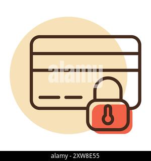 Credit card with lock vector icon. Locked bank card symbol. Security sign. Graph symbol for your web site design, logo, app, UI Stock Vector